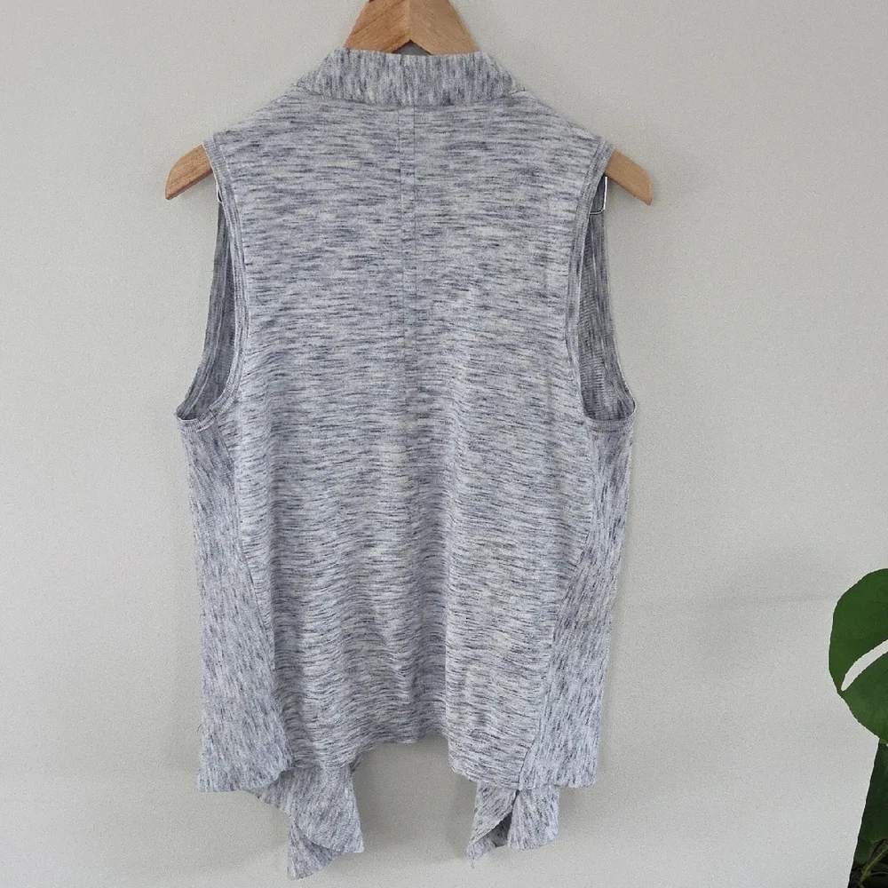 White House Black Market Heathered Gray Drape Vest